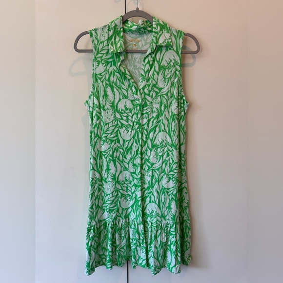 Lilly Pulitzer Dresses & Skirts - Lilly Pulitzer Green and White Sleeveless Floral Mini Dress